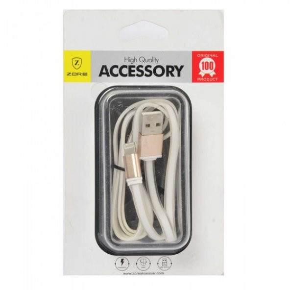 Lightning Hızlı Şarj ve Usb Data Kablosu - Kablo Karışmasını Önleyici İnce Tasarım - 6