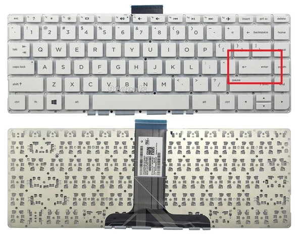 HP Stream 14-ax002nt (1JL58EA) Notebook Klavye (Beyaz TR) Ver.2