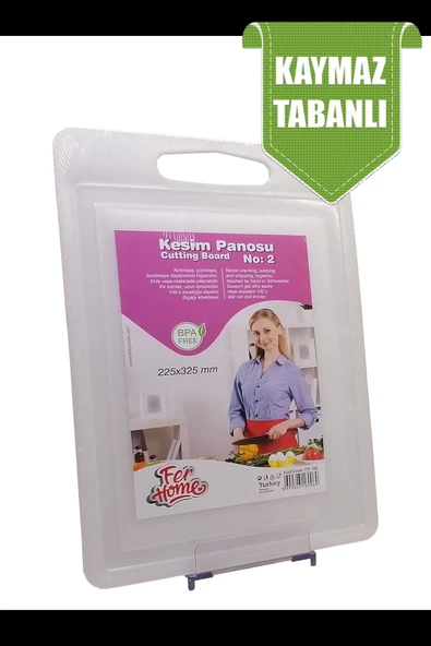 Kesme Tahtası Plastik Büyük Kesme Sunum Tahtası Kesim Panosu 225x325 Mm Royaleks-FR-108 - 3