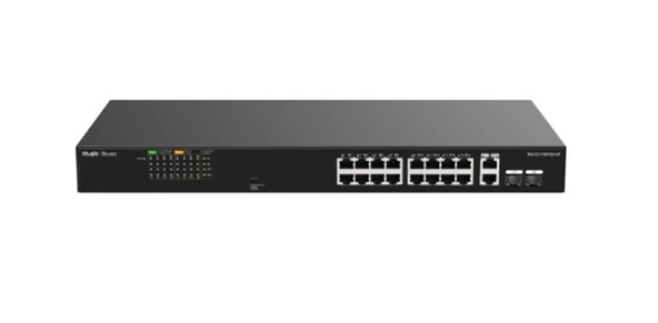 Ruijie-Reyee RG-ES118FGS-LP 16 Port POE+ 2 Port 10-100-1000 Mbps + 2 Port SFP 120W ürün görseli 1