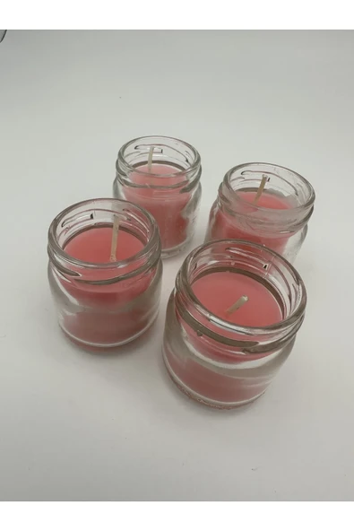 4'lü Set Çiçek Kokulu Mini Kavanoz Mum Royaleks-A1012 - 3