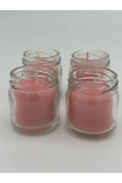 4'lü Set Çiçek Kokulu Mini Kavanoz Mum Royaleks-A1012 - 2