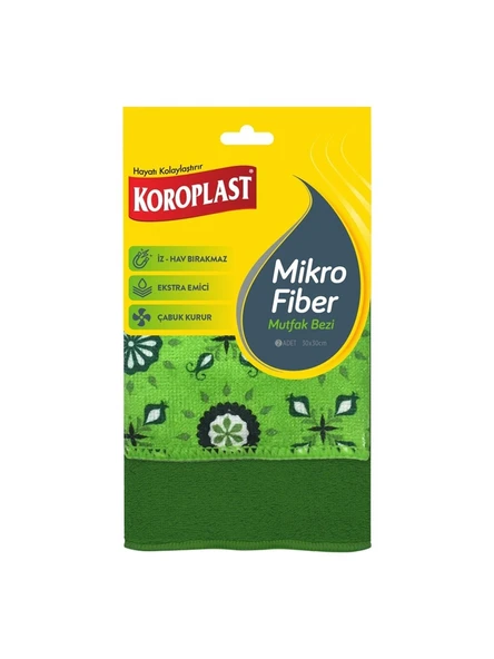 Koroplast Mikro Fiber Mutfak Bezi 2 Li 30 x 30 Cm x 3 Paket - 2