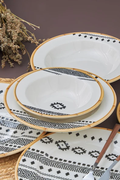 Saba 24 Parça 6 Kişilik Porselen Yemek Takımı - 2