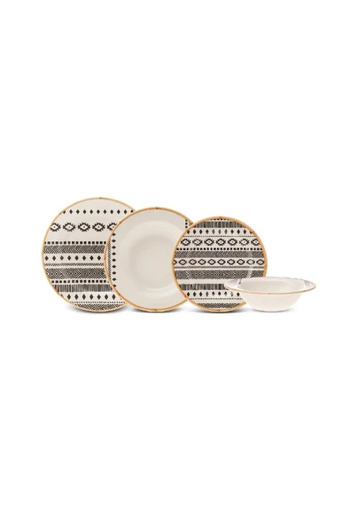 Saba 24 Parça 6 Kişilik Porselen Yemek Takımı - 4