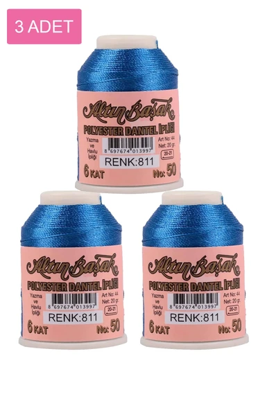 3 Adet Altınbaşak Oya ve Dantel İpi 20 gr - Royaleks - No: 811 ürün görseli