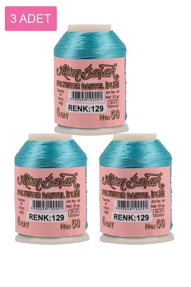 3 Adet Altınbaşak Oya ve Dantel İpi 20 gr - Royaleks - No: 129 ürün görseli