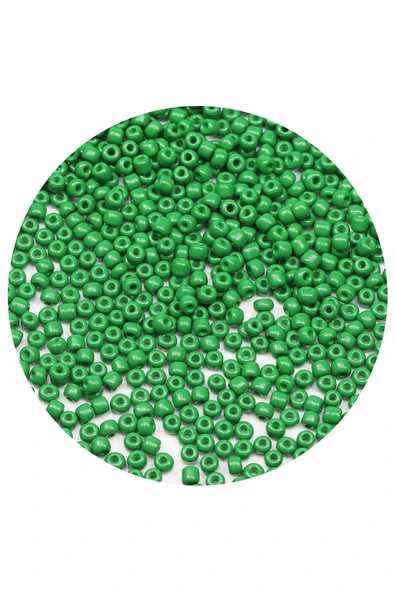 Opak Yeşil Renk 4 mm Yaklaşık 660 adet / 60 gram Cam Boncuk Oya Yazma Bileklik ve Kolye - Resim 4
