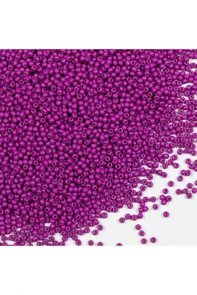 Fuşya Renk 4 mm Yaklaşık 660 adet / 60 gram Cam Boncuk Oya Yazma Bileklik ve Kolye - Resim 5