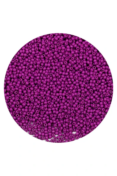 Fuşya Renk 4 mm Yaklaşık 1100 adet / 100 gram Cam Boncuk Oya Yazma Bileklik ve Kolye - Resim 3