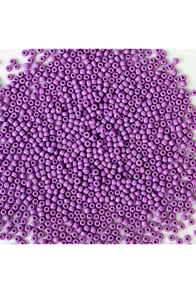 Mor Renk 4 mm Yaklaşık 1100 adet / 100 gram Cam Boncuk Oya Yazma Bileklik ve Kolye - Resim 3
