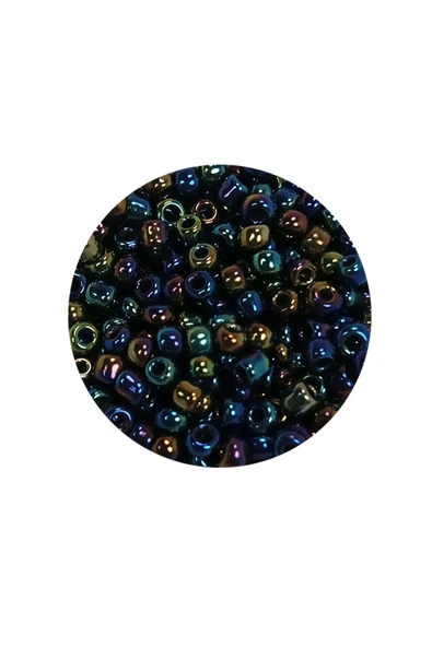 Dökme Cam Kum Boncuk (8/0) 3 mm - 60 Gram - Lacivert Yeşil - BNC210 - 2