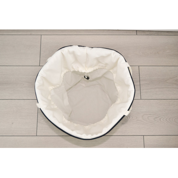 HS Hometex Kuzu Nakışlı Bez Kirli & Oyuncak Sepeti - 3