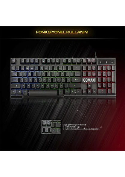 K2 Rgb Klavye ışıklı oyuncu klavyesi - 4