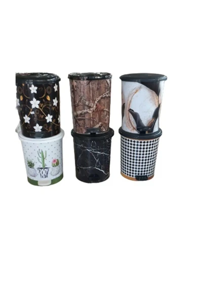 Desenli Pedallı Çöp Kovası No:3 Royaleks-MRD153