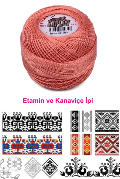 Kaplan Etamin Ve Kanaviçe İpi 8 No Kod/Renk: 350 - Royaleks - Resim 2