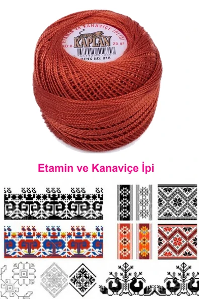 Kaplan Etamin Ve Kanaviçe İpi 8 No Kod/Renk: 918 - Royaleks - Resim 2