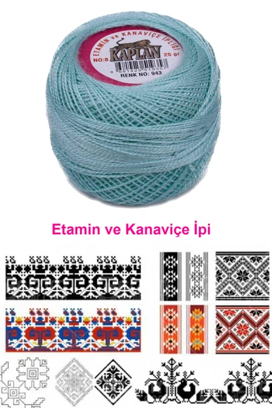 Kaplan Etamin Ve Kanaviçe İpi 8 No Kod/Renk: 943 - Royaleks - Resim 2