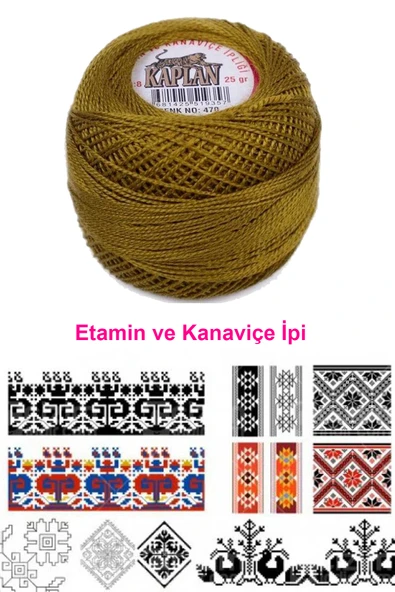 Kaplan Etamin Ve Kanaviçe İpi 8 No Kod/Renk: 470 - Royaleks - 2