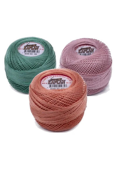 3 Adet Kaplan Etamin Ve Kanaviçe İpi 8 No Kod/Renk: 109 - 202 - 922 - Ryl ürün görseli