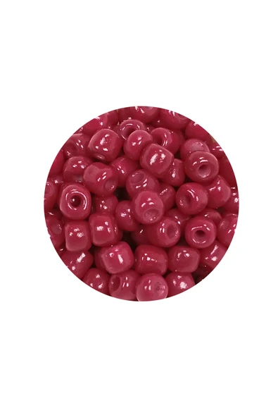 Dökme Cam Kum Boncuk Büyük Boy (6/0) 4 mm - 60 Gram - Bordo - BNC133 - Resim 2