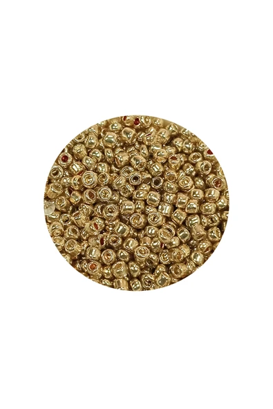 Dökme Cam Kum Boncuk (11/0) 2 mm - 20 Gram -  Altın - BNC024 - 2
