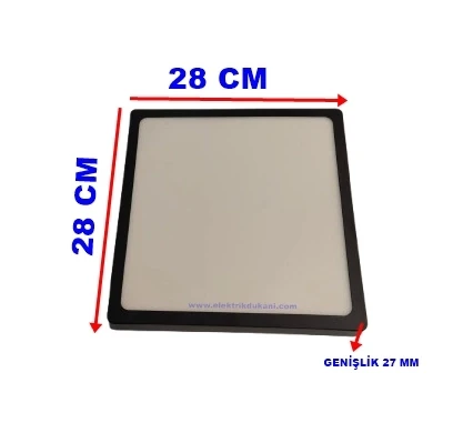 ARTI LED 24w Kare Led Armatür SİYAH 6400k IP20 280x280mm