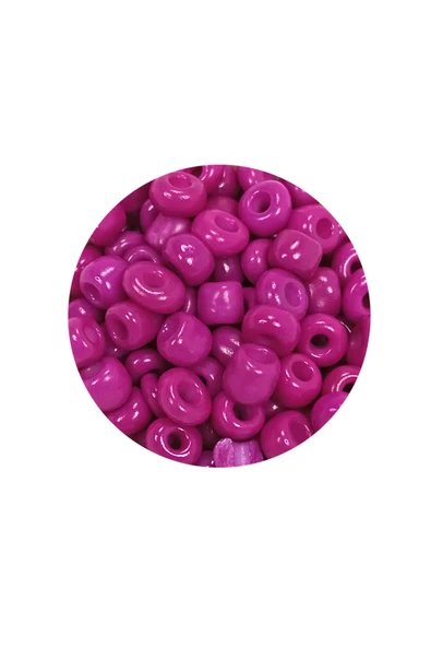 Dökme Cam Kum Boncuk Büyük Boy (6/0) 4 mm - 20 Gram - Eflatun - BNC102 - 2