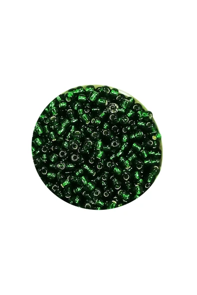 Dökme Cam Kum Boncuk (11/0) 2 mm - 20 Gram -  Şefaf Koyu Yeşil - BNC002 - 2