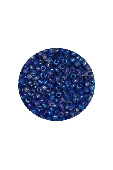 Dökme Cam Kum Boncuk (11/0) 2 mm - 20 Gram -  Koyu Mavi - BNC017 - 2