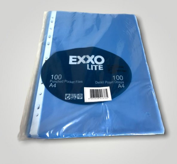 EXXO RENKLI PP POSET DOSYA MAVI A4 100LU ürün görseli