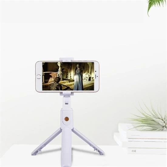 Angeloflife Sabitlenebilir Cep Telefon Tutucu Ayarlanabilir Taşınabilir 3 Ayaklı Tripod Selfie Çubuğu - :Renkli - 2