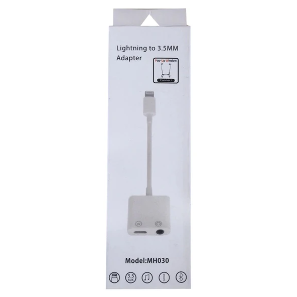 POWERMASTER MH030 IPHONE KABLO TİP ŞARJ VE LIGHTNING KULAKLIK ÇOKLAYICI