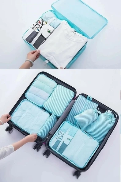 Bebek Anne Hastane Çantası Düzenleyici Organizer 6 Parça Set - pembe çizgili - 2