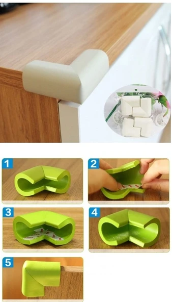 4 lü Masa Sehpa Köşe Koruyucu Kauçuk - Çocuk Koruma Aparatı