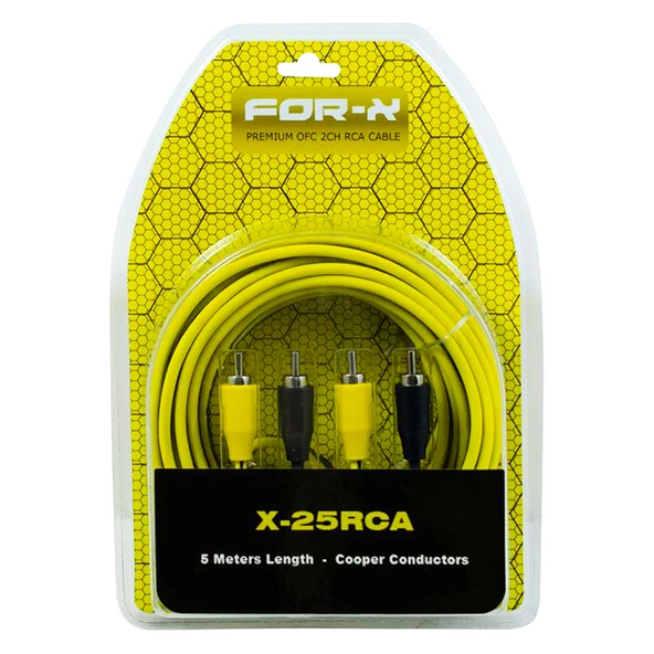 FOR-X X-25RCA 2 RCA + 2 RCA 5 METRE OTO ANFİ KABLOSU - 2