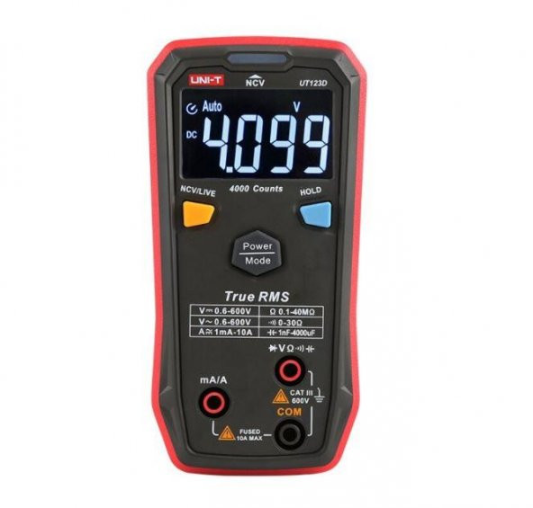 Unı-T Ut123d True Rms Cep Tip Akıllı Dijital Multimetre Ncv/Live 600V Ac/Dc 10A Ac/Dc - 2