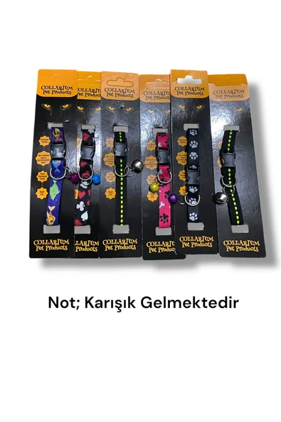 Çeşitli Desenli Renkli Kedi Köpek Zilli Tasma 1 ADET - 2
