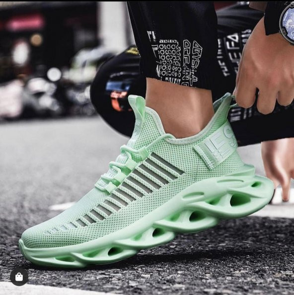 ER0602 Phantom Yüksek Taban Tarz Sneakers Mint Yeşil Erkek Spor Ayakkabısı