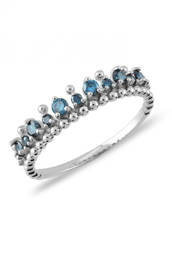 Piano Jewellery Cabaret Luna Mavi Pırlanta Yüzük 14 Ayar