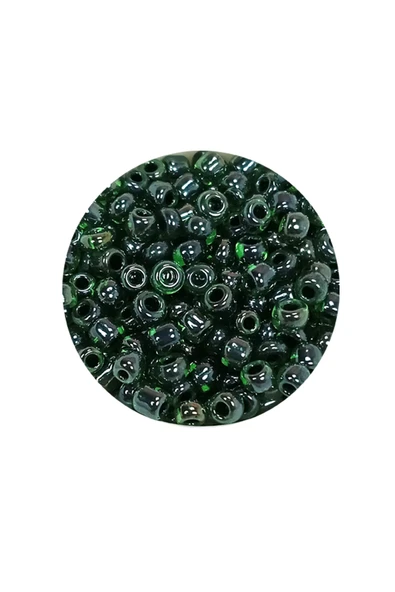 Dökme Cam Kum Boncuk (8/0) 3 mm - 60 Gram - Parlak Yeşil - BNC203 - 2
