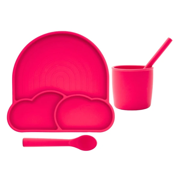 Babychefs Silikon Bebek Beslenme Seti 6 Parça-Pembe - 5