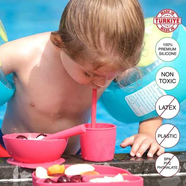 Babychefs Silikon Bebek Beslenme Seti 6 Parça-Pembe - 3