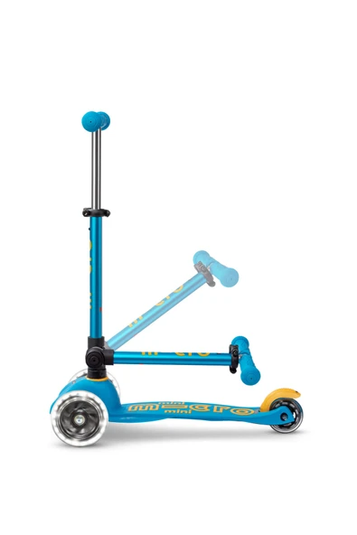 Micro Mini Scooter Deluxe Foldable 3 Tekerlekli Scooter LED Ocean Blue Mavi 2-5 Yaş - 3