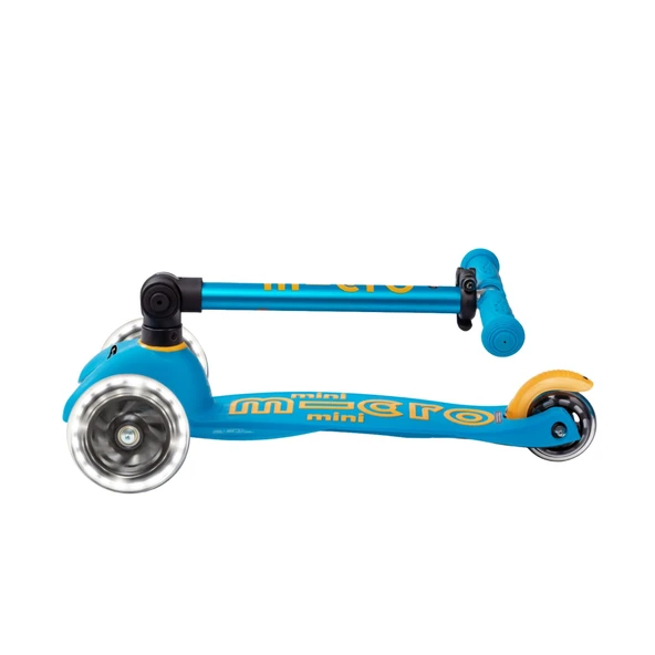 Micro Mini Scooter Deluxe Foldable 3 Tekerlekli Scooter LED Ocean Blue  Mavi 2-5 Yaş