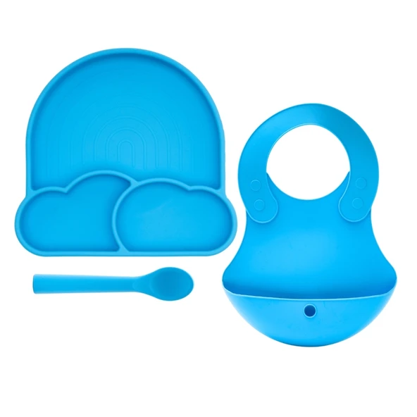 Babychefs Silikon Bebek Beslenme Seti 6 Parça-Mavi - 7