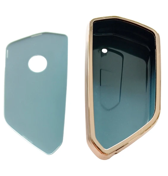 Volkswagen Golf 8 Seat Cupra Skoda Octavia Uyumlu Kumanda Anahtar Kılıfı Oto Anahtarlık Gri Gold - Resim 5