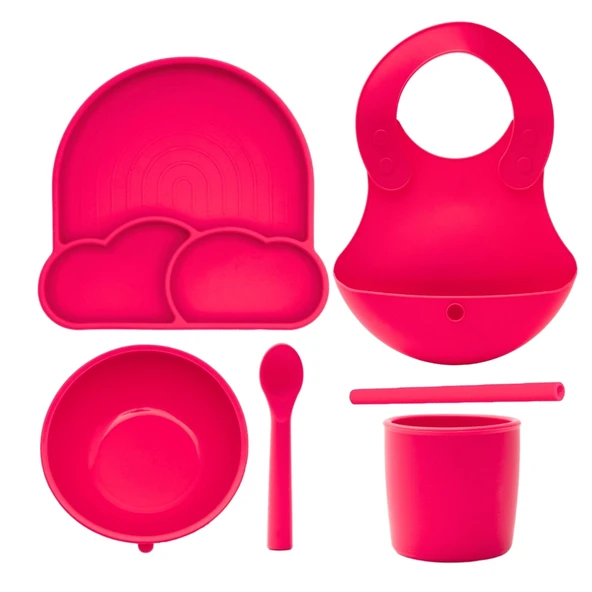 Babychefs Silikon Bebek Beslenme Seti 6 Parça-Pembe - 4