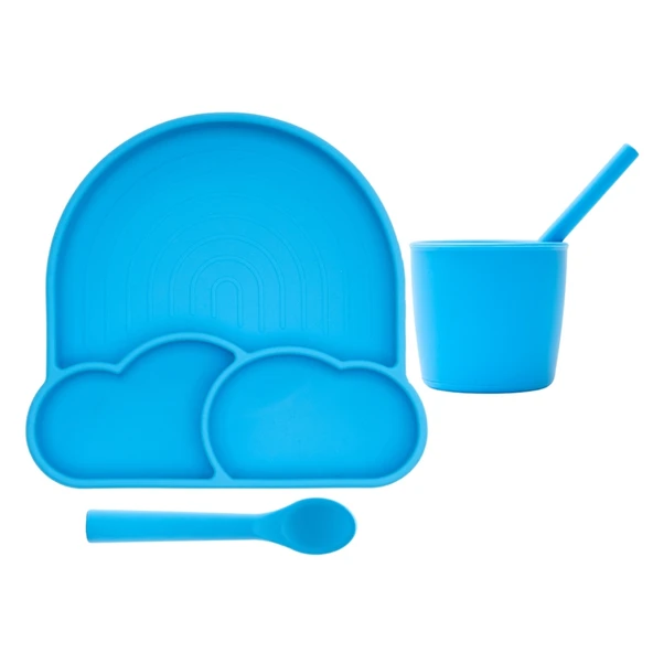 Babychefs Silikon Bebek Beslenme Seti 6 Parça-Mavi - 6