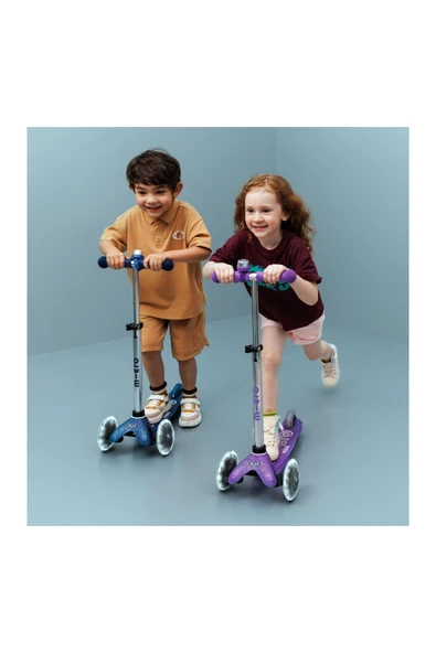 Micro Mini Deluxe 3 Tekerlekli Scooter Fairy Glitter Led Mor  Mor 2-5 Yaş - 5